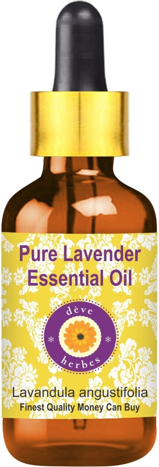 Image of deve herbes Pure Lavender Essential Oil (Lavandula angustifolia) with Glass Dropper 100% Natural Therapeutic Grade Steam Distilled