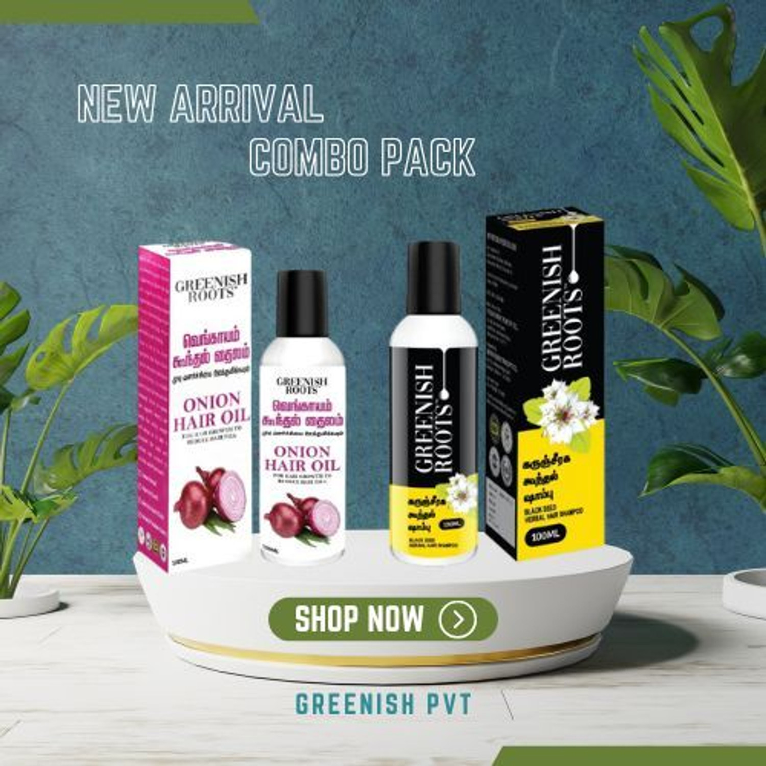 Image of GREENISH BARAKA Onion Hair oil and Black Seed oil