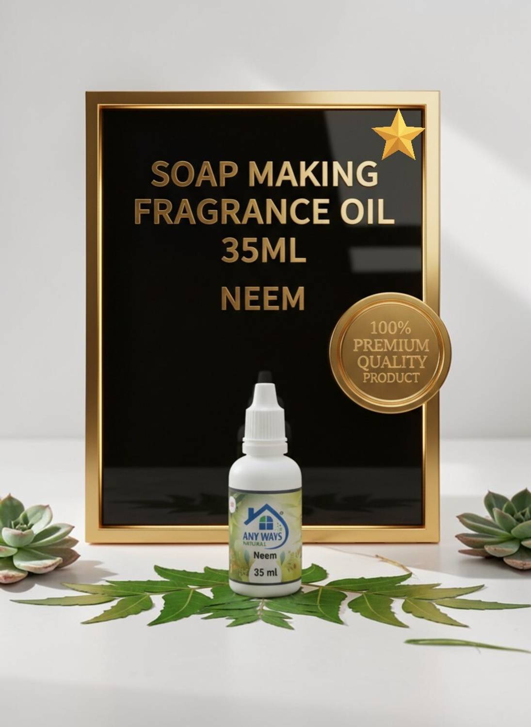 anyways NEEM Fragrance Oil (35ml) - Soap Making ke liye 100% Premium aur Luxury