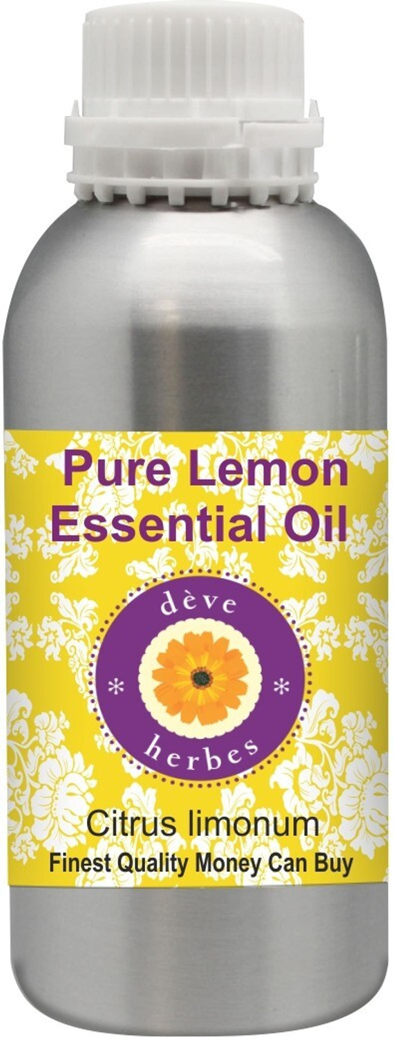 Image of deve herbes Pure Lemon Essential Oil (Citrus limonum) 100% Natural Therapeutic Grade Steam Distilled