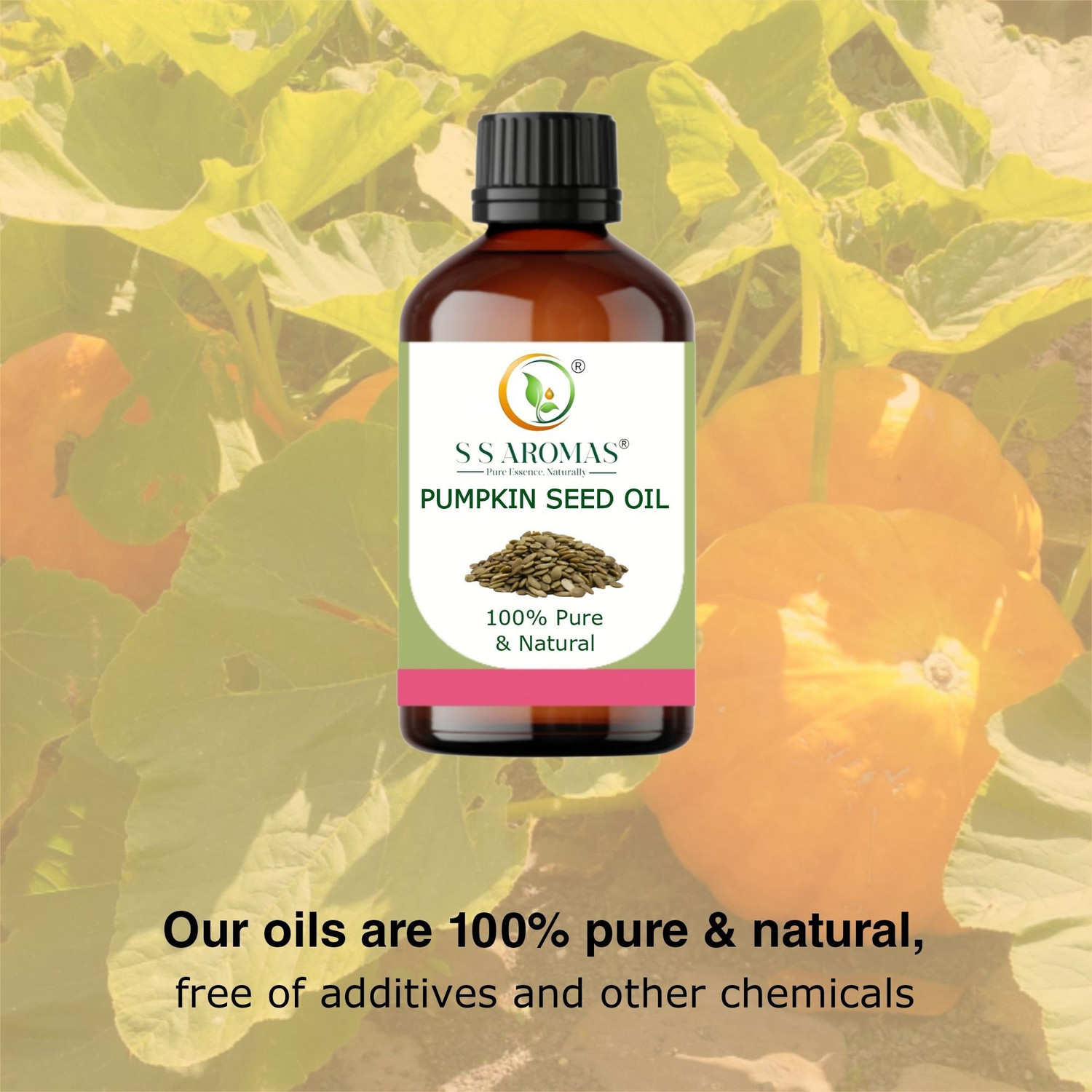 Image of S S AROMAS Pure Pumpkin Seed Oil| Cold Pressed| 100% Natural| Therapeutic Grade| (30ML)