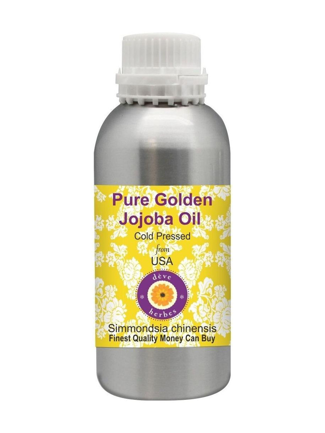 Image of deve herbes Pure Golden Jojoba Oil (Simmondsia chinensis) 100% Natural Therapeutic Grade Cold Pressed