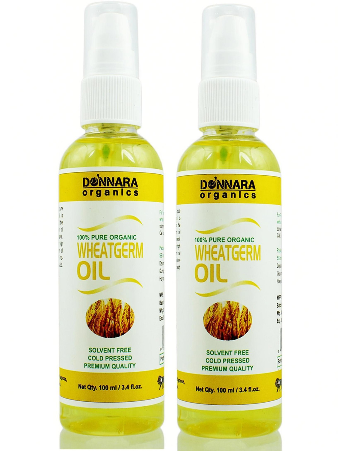 DONNARA organics 100% Pure Wheatgerm oil Combo pack of 2 bottles of 100 ml(200 ml)
