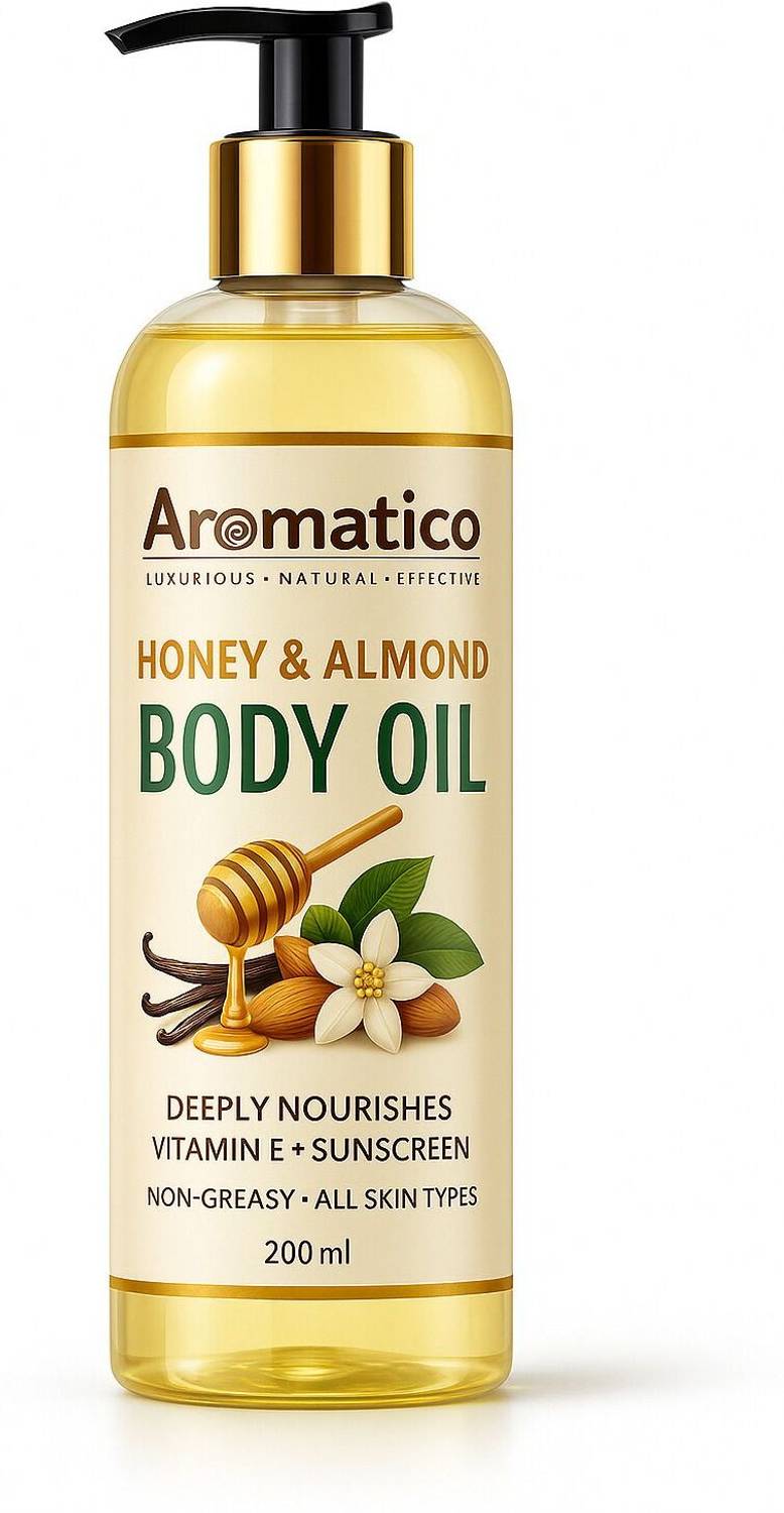 Aromatico Luxurious Body Oil for Women, Honey & Almond.