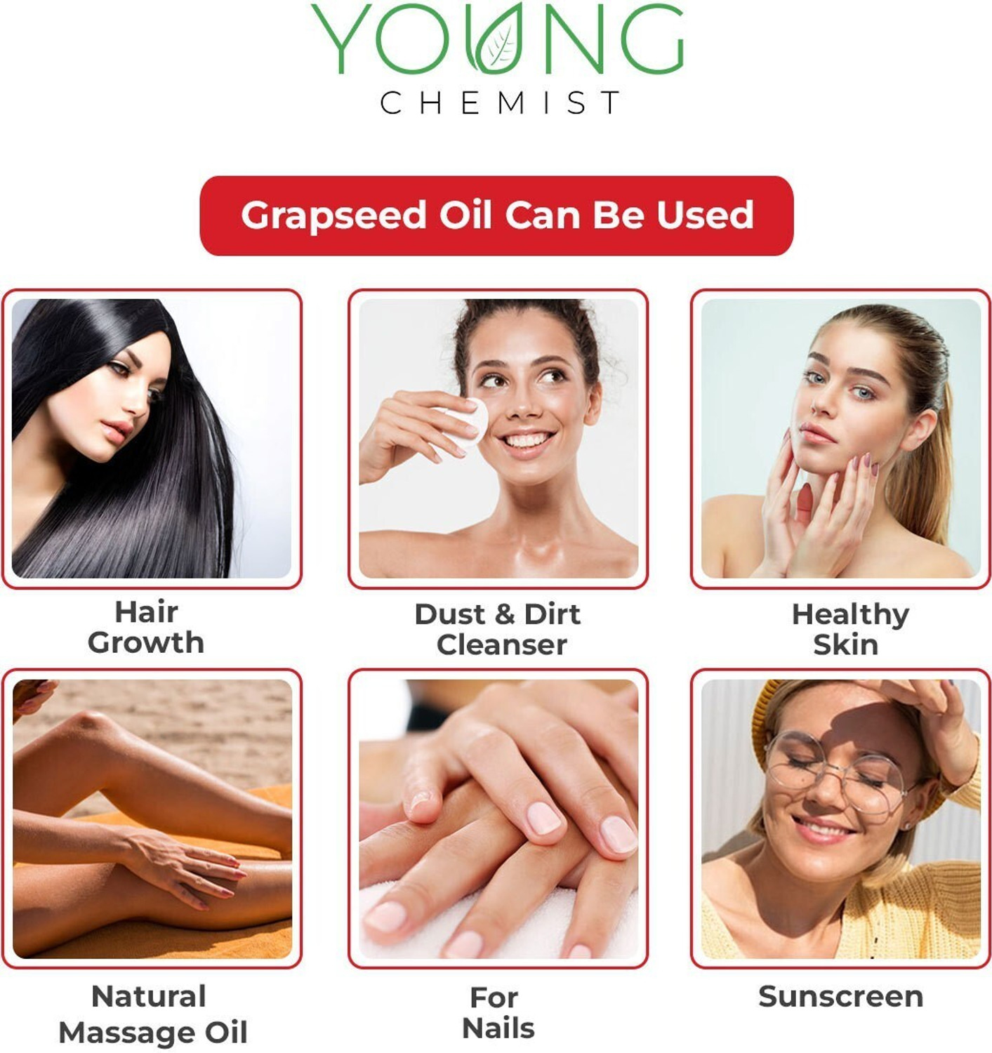 Image of Young Chemist Grapeseed Oil - Cold Pressed Oil for Skin, Hair Care