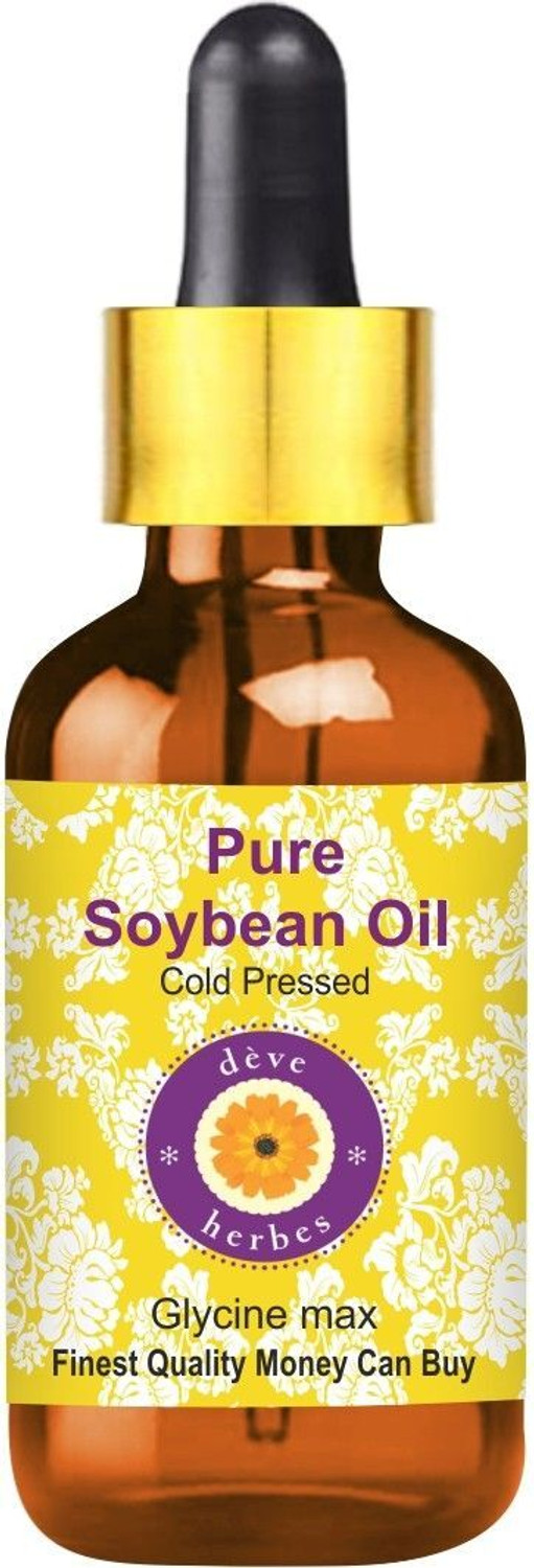 Image of deve herbes Pure Soybean Oil (Glycine max) with Glass Dropper 100% Natural Therapeutic Grade Cold Pressed