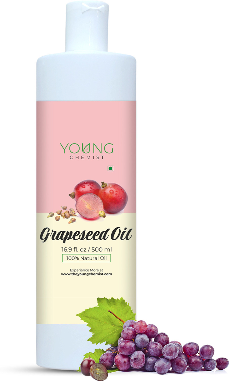 Image of Young Chemist 100% Pure, Natural & Cold Pressed Grapeseed Oil | 500 ml
