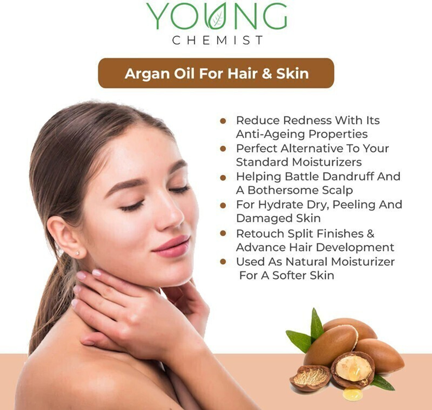 Image of Young Chemist 100% Pure, Natural & Cold Pressed Argan Oil | 50 ml