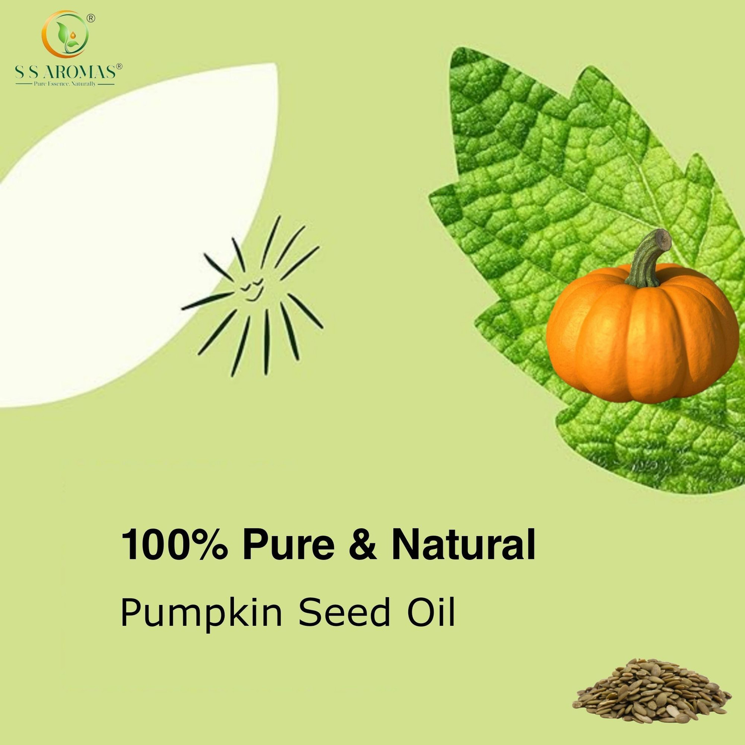 Image of S S AROMAS Pure Pumpkin Seed Oil| Cold Pressed| 100% Natural| Therapeutic Grade| (30ML)