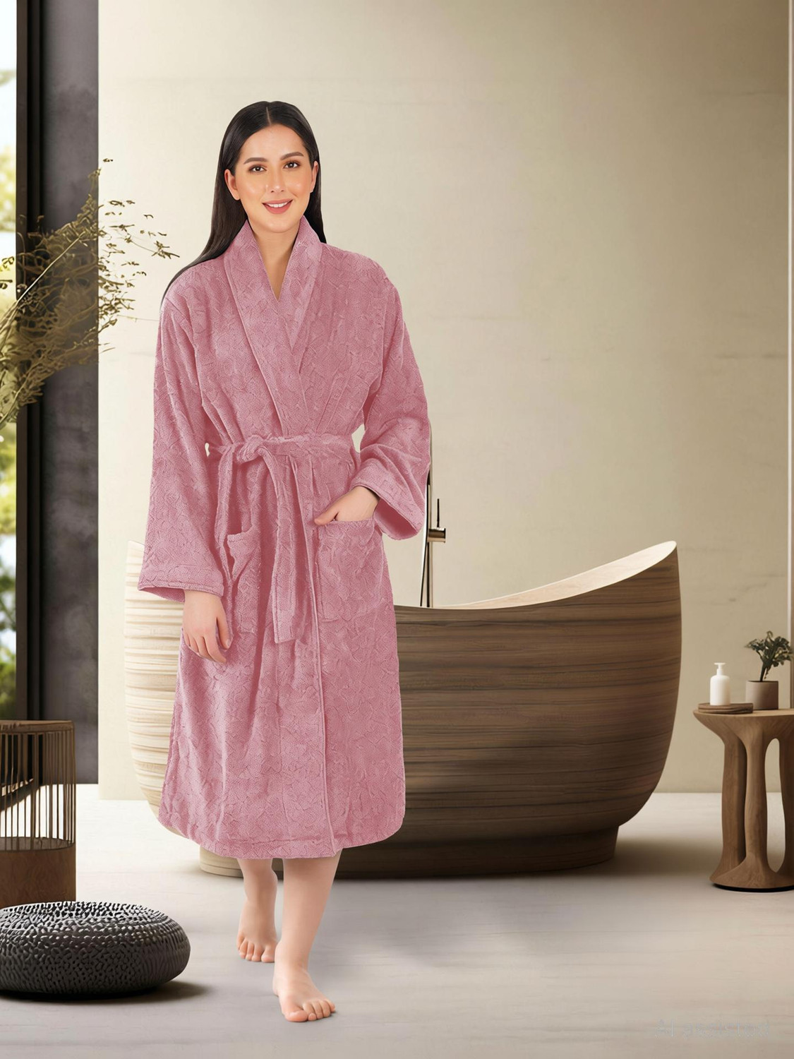 Image of RANGOLI Purple Small Bath Robe