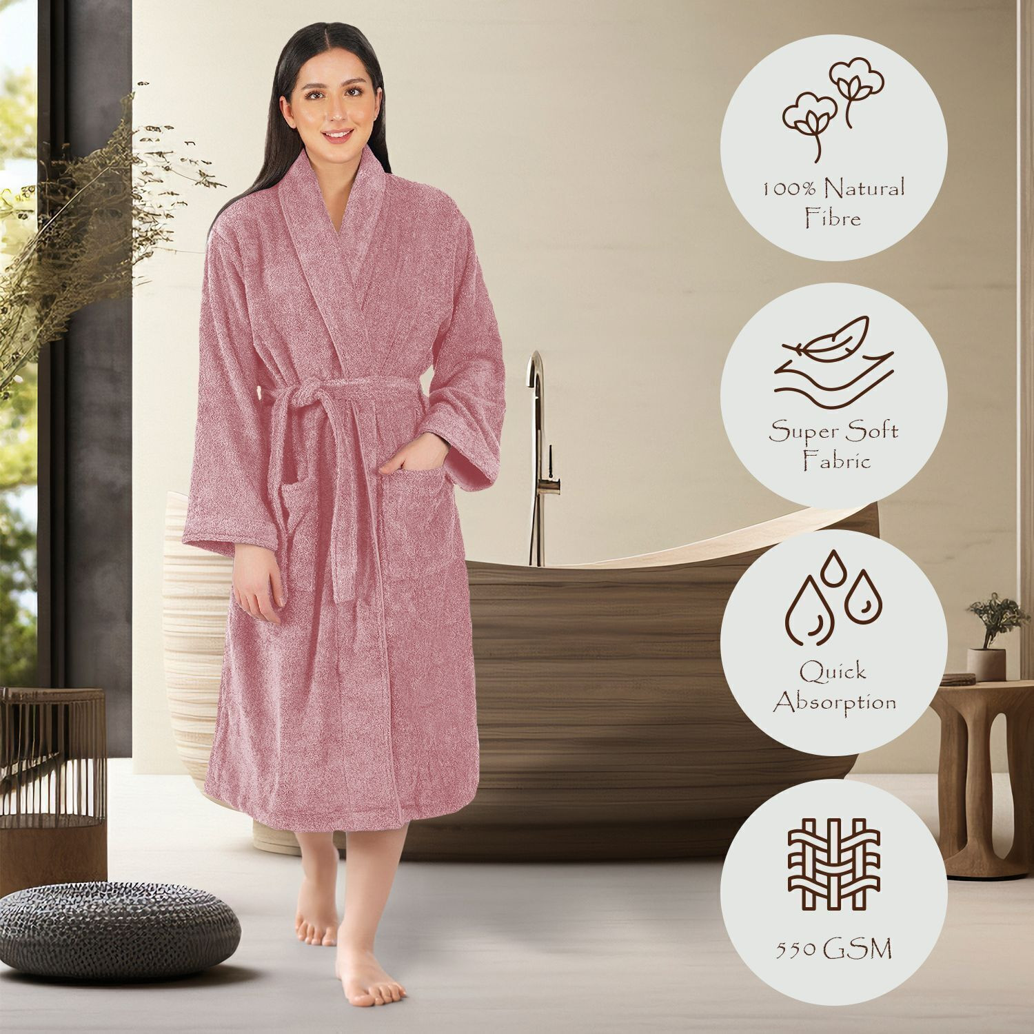 Image of RANGOLI Purple Small Bath Robe