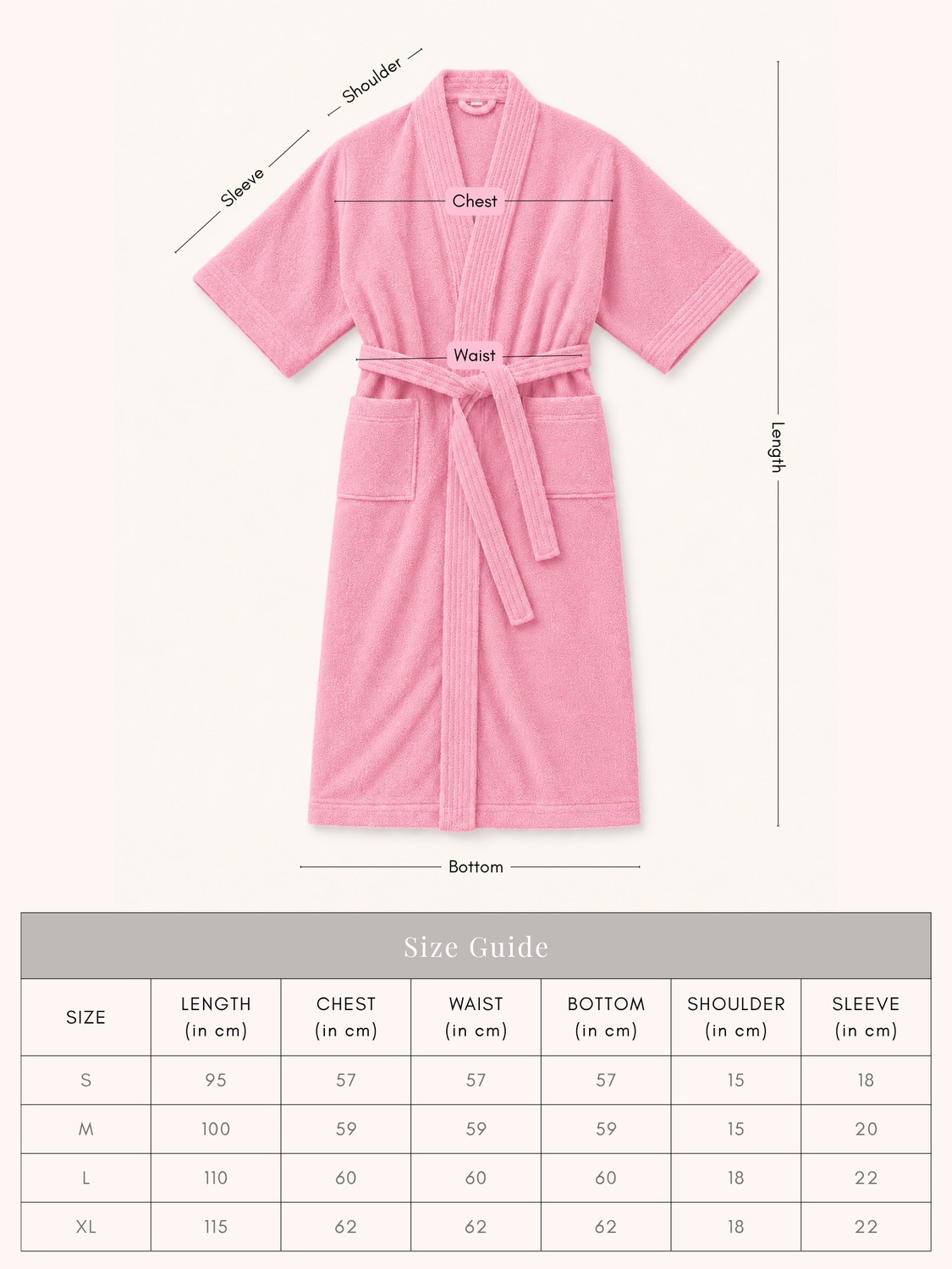 Image of RANGOLI Pink Large Bath Robe
