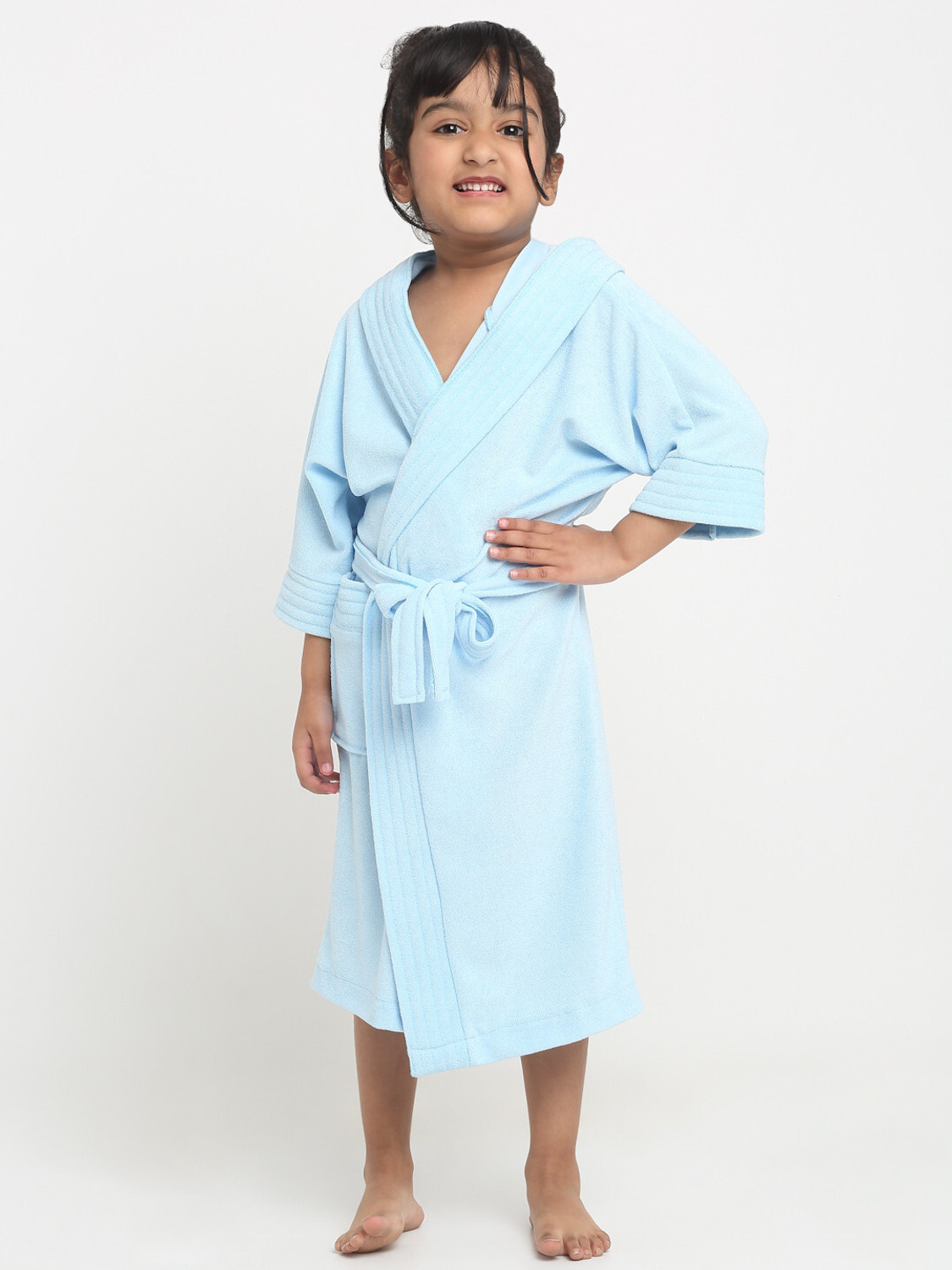 Image of CREEVA Sky Blue Small Bath Robe (1 Kids Bathrobe, For: Boys & Girls, Sky Blue)