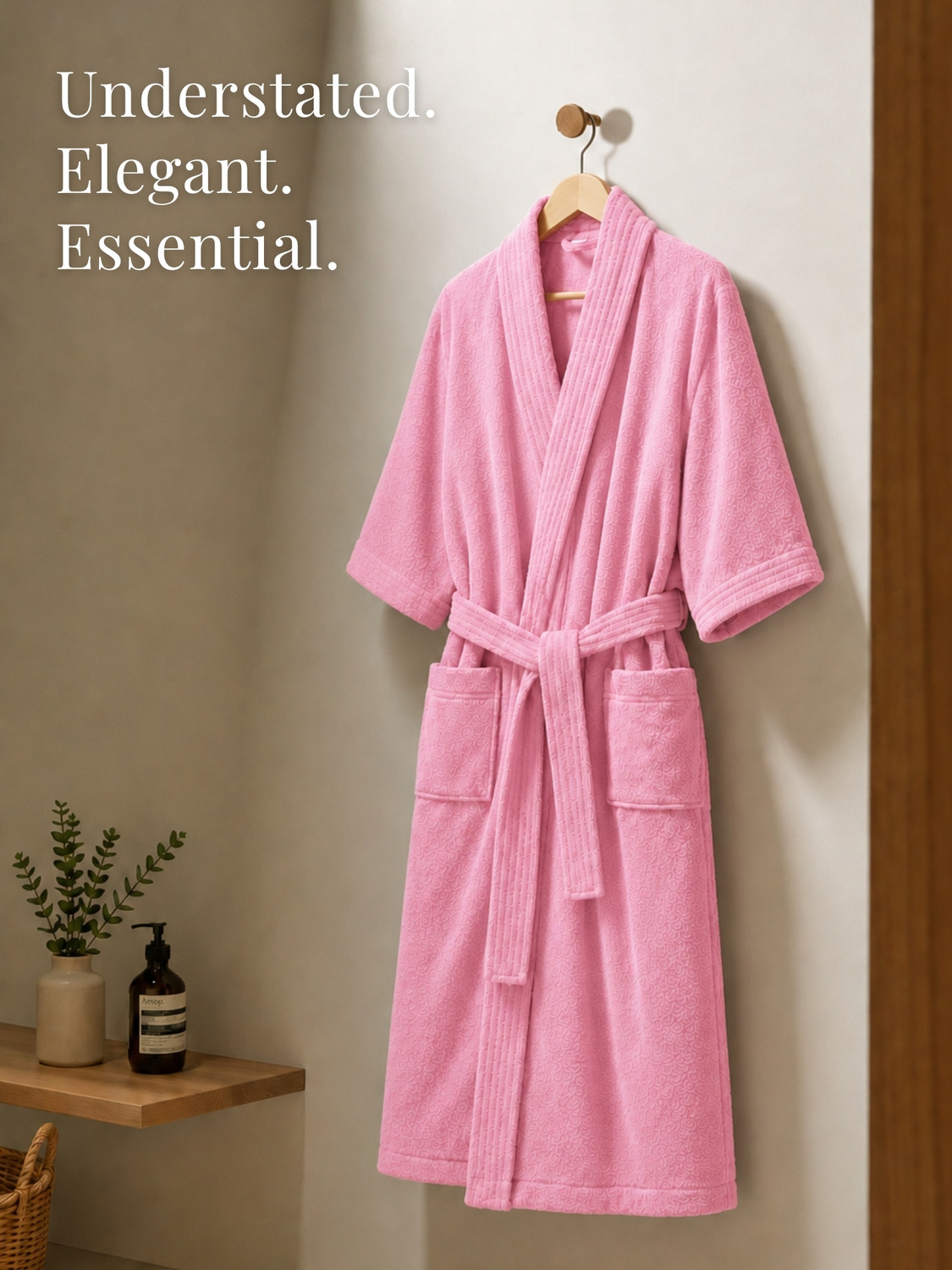 Image of RANGOLI Pink Medium Bath Robe