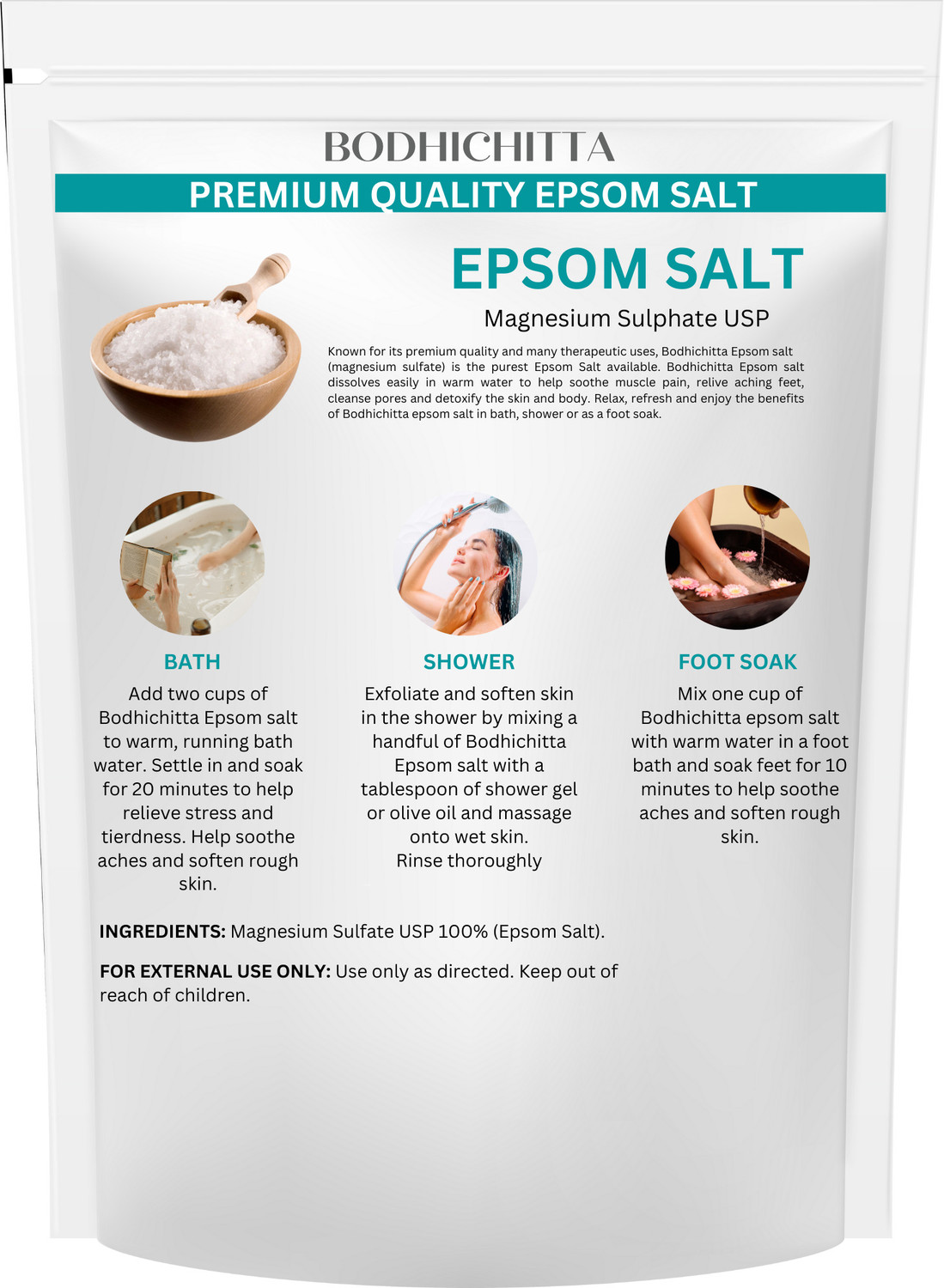 Image of Bodhichitta Epsom Salt For Muscle Relief, Relieves Aches Pain Pack of 2
