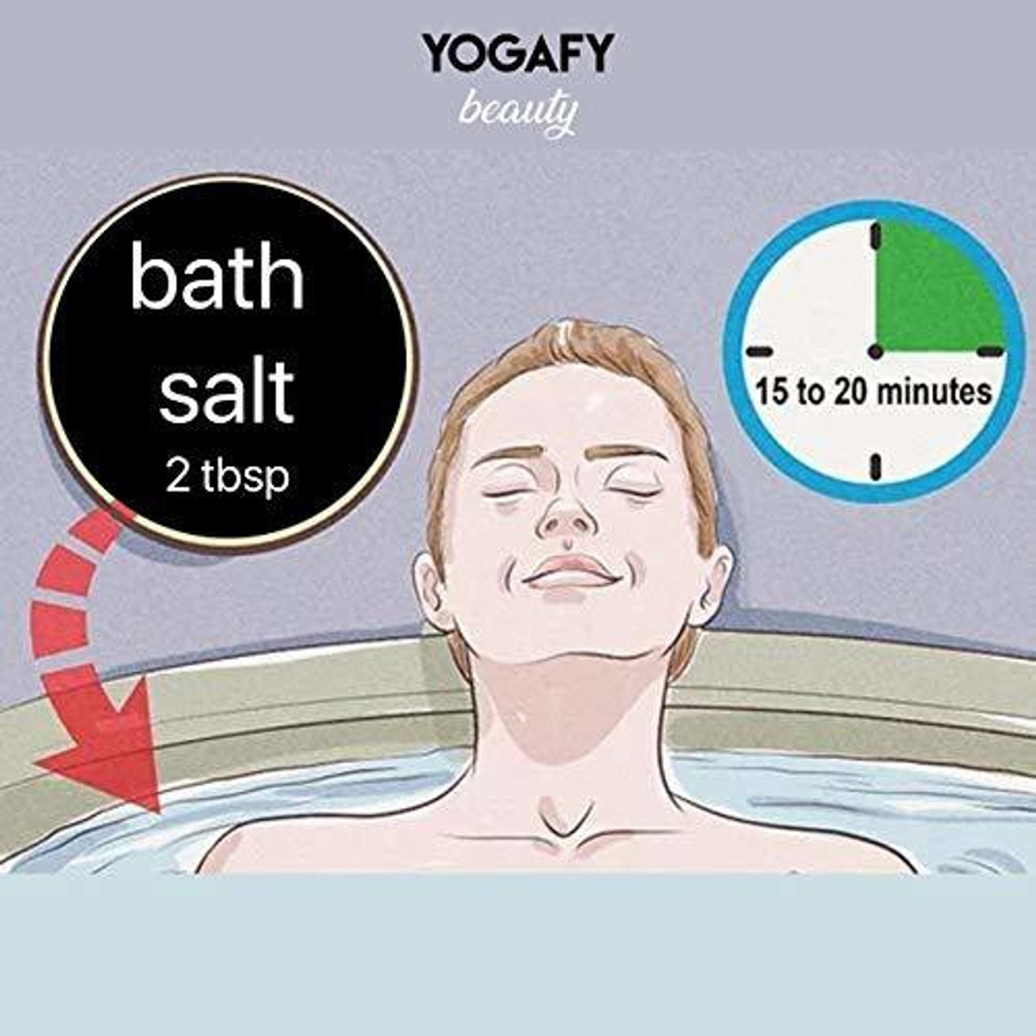 Image of YOGAFY Calm (Lavender) Epsom Bath Salt with Pink Salt (300gm) ||Jar Pack||