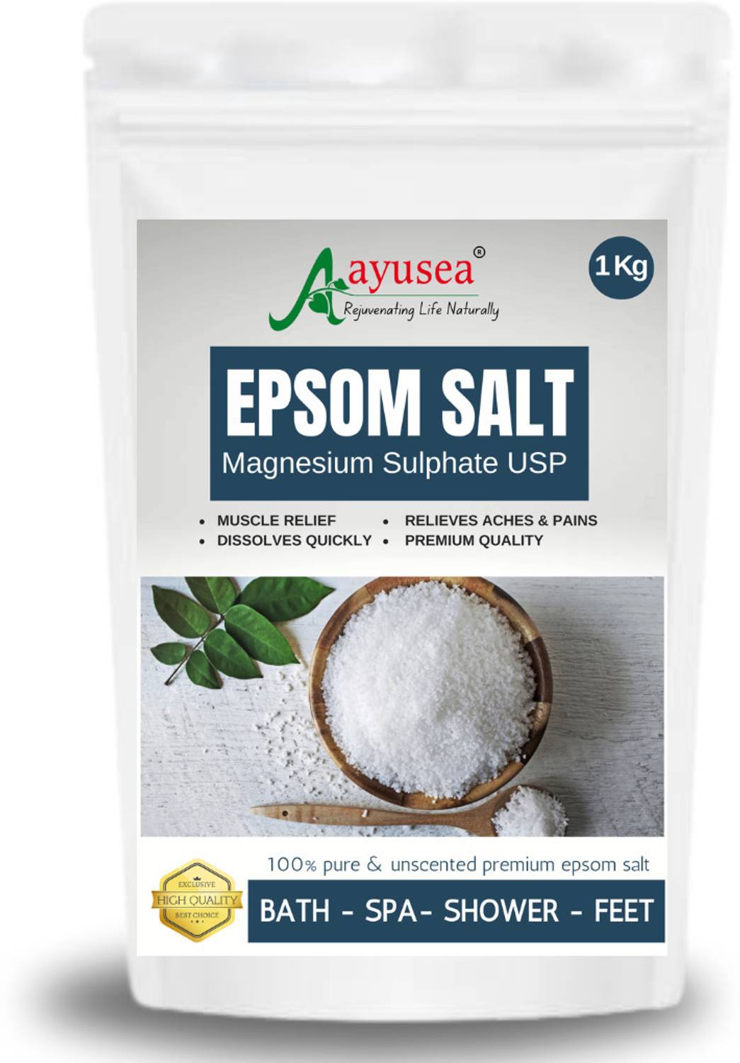 AYUSEA Epsom Bath Salt For Muscle Relax & Foot Soak, exfoliant and in aromatherapy