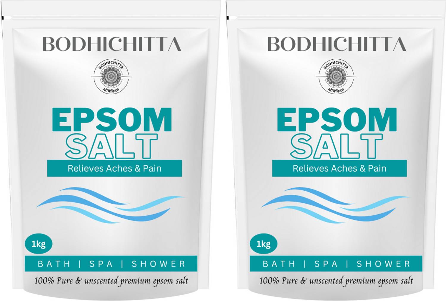 Bodhichitta Epsom Bath Salt Crystal, For Muscle Relief, Relieves Aches & Pain Pack of 2 x