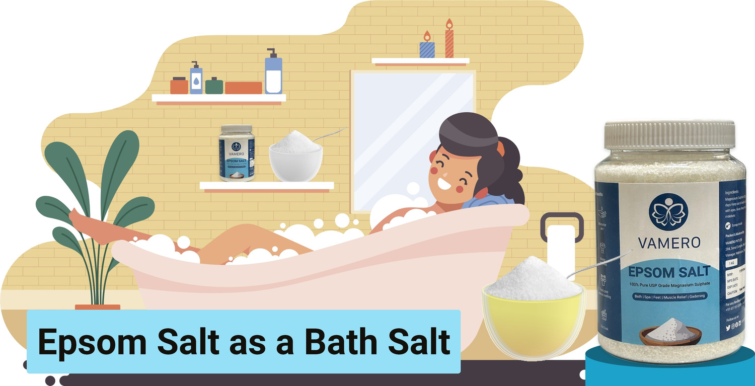 Image of VAMERO Epsom Bath Salt For Relaxation Muscle Relief Bath & Feet Soak - Pack of 1