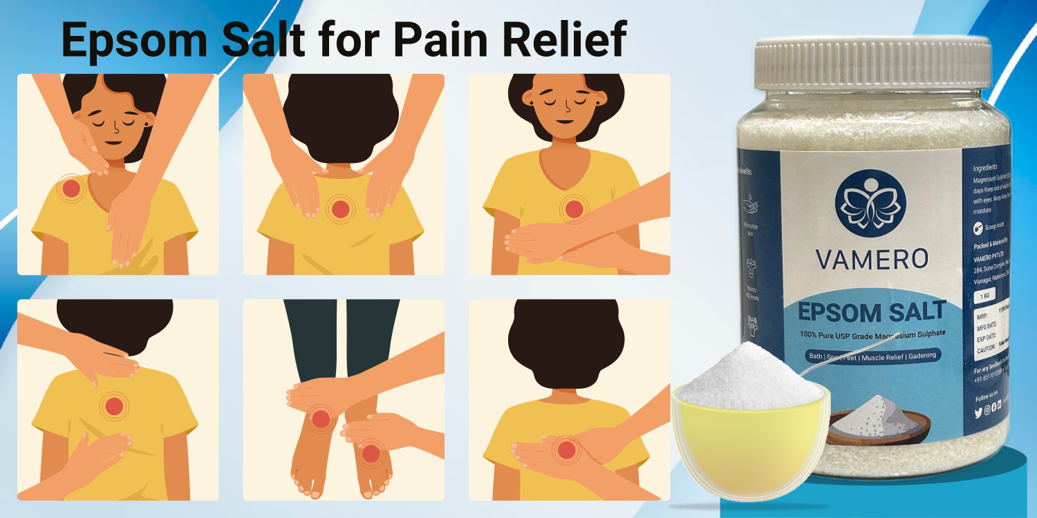 Image of VAMERO Epsom Bath Salt For Relaxation Muscle Relief Bath & Feet Soak - Pack of 1