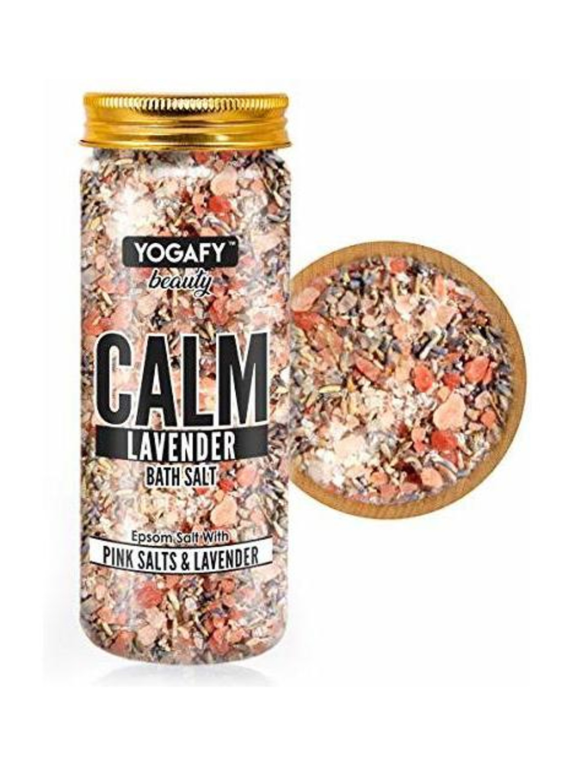 Image of YOGAFY Calm (Lavender) Epsom Bath Salt with Pink Salt (300gm) ||Jar Pack||