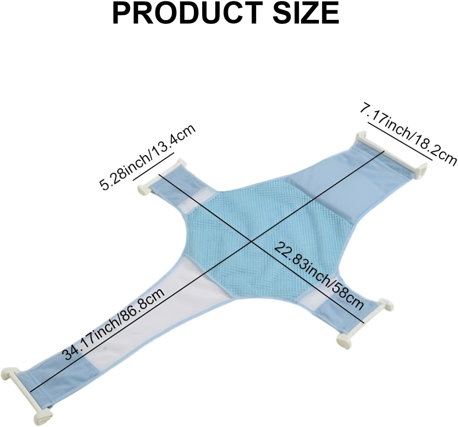 Image of SYGA Bath Seat Support Net Non-Slip Bathtub Sling Shower Mesh Bathing Cradle Rings for Tub (Blue) Baby Bath Seat