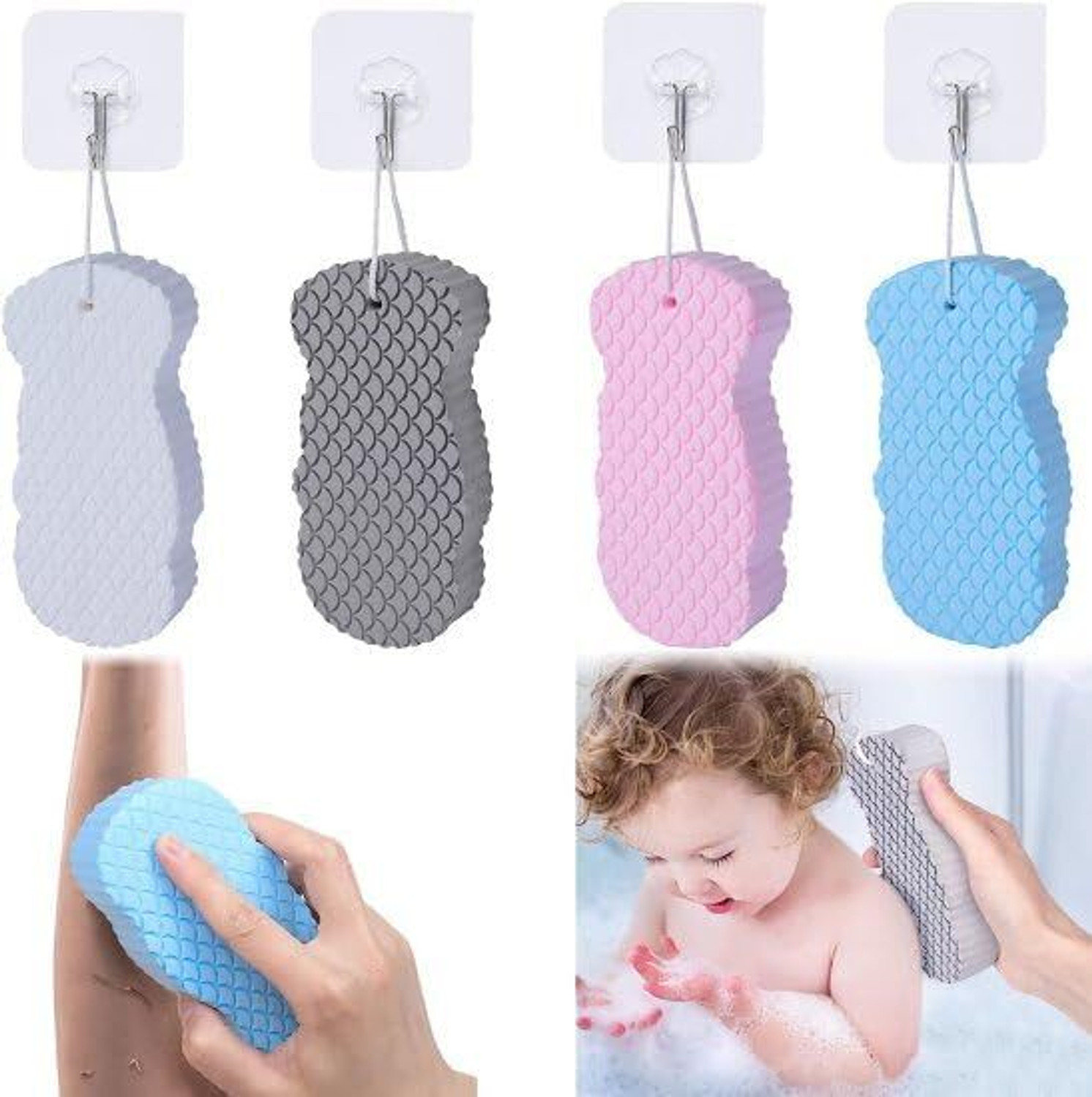 Image of chidakash Ultra Soft Exfoliating Shower Sponge - Dead Skin Remover Sponge