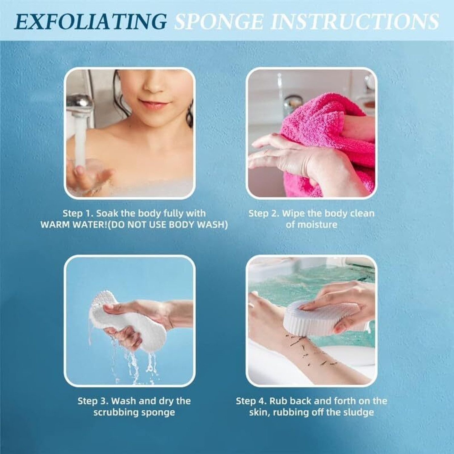 Image of chidakash Ultra Soft Exfoliating Shower Sponge - Dead Skin Remover Sponge