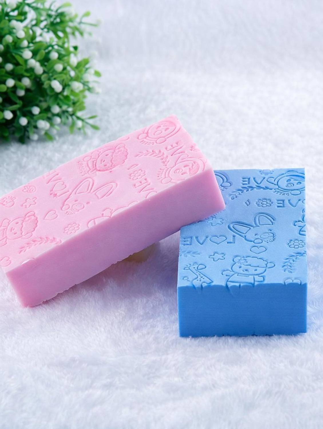 ANSHAURA 2 PCS Ultra Soft Bath Sponge for Shower & Body Exfoliation