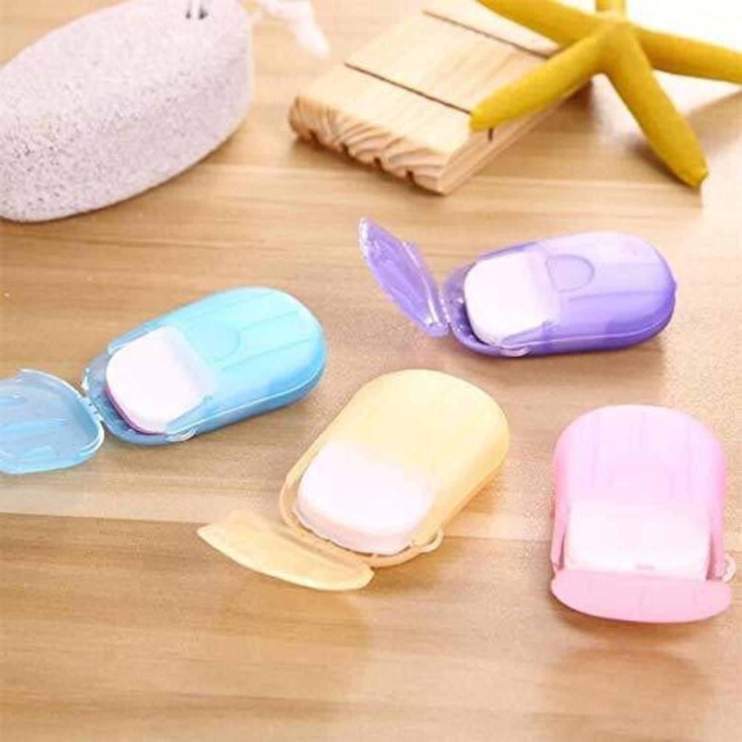 Akshar collection 5 Box of 100 pcs Disposable Hand Washing Cleaning Paper Soap