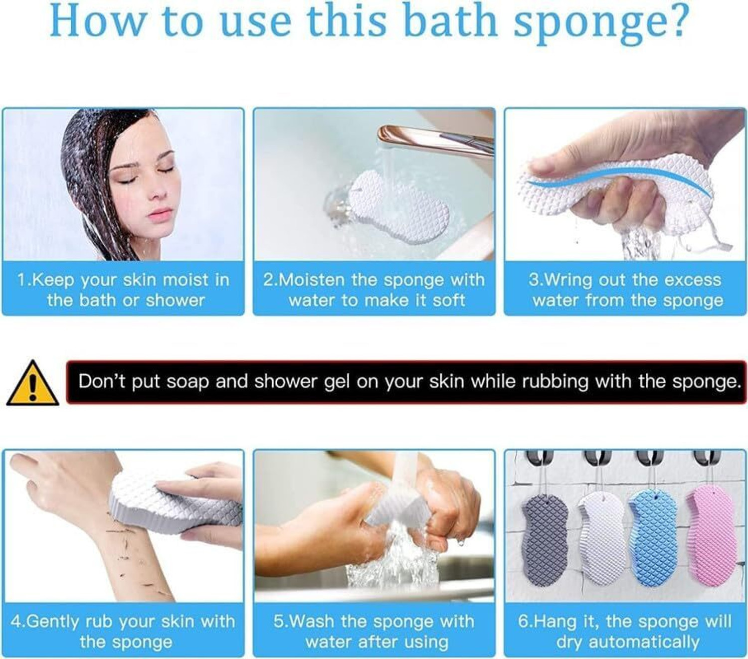 Image of chidakash Ultra Soft Exfoliating Shower Sponge - Dead Skin Remover Sponge