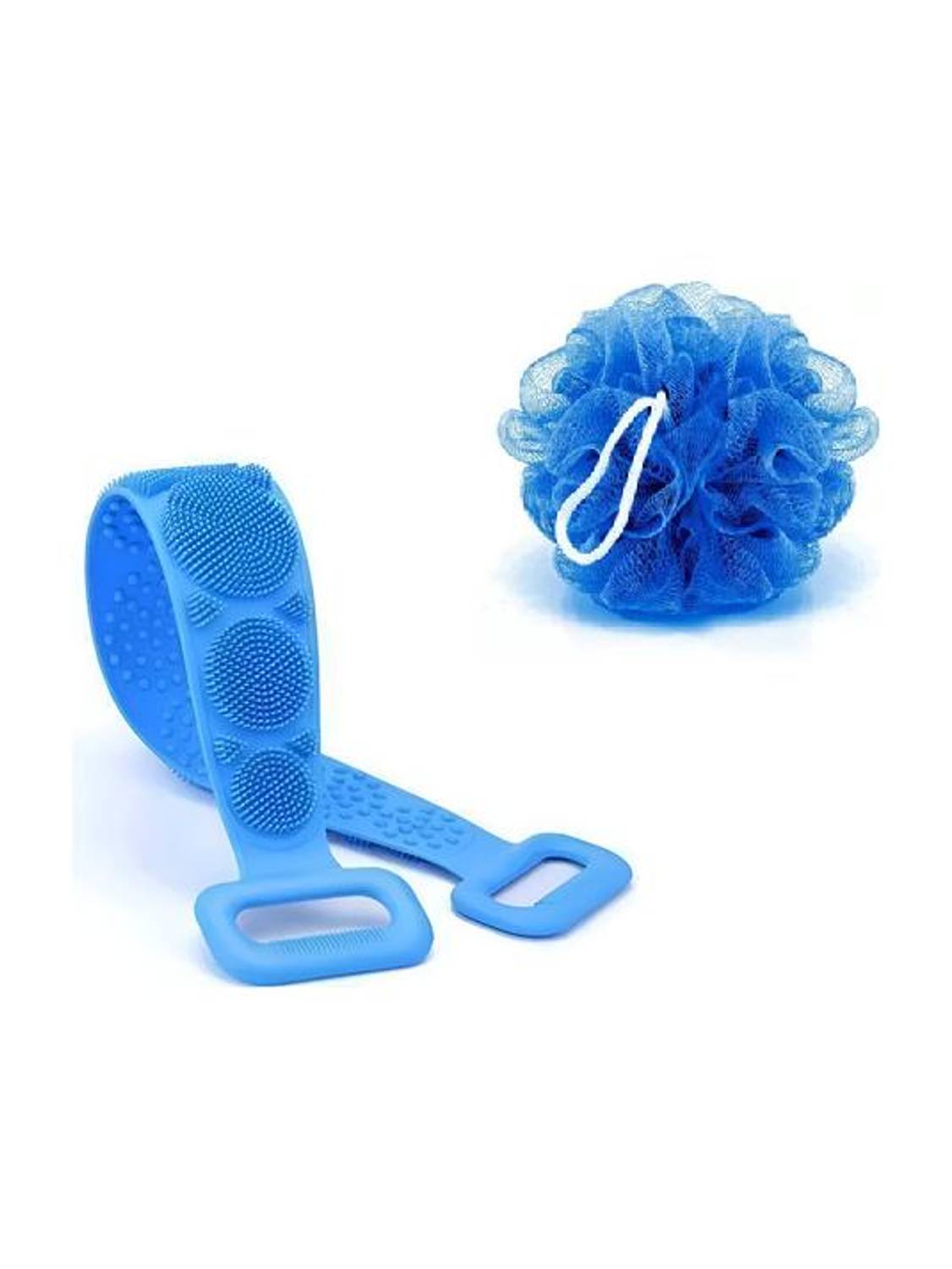 AKSTARS Silicone Body Scrubber Double Side Shower Exfoliating Belt with Loofah