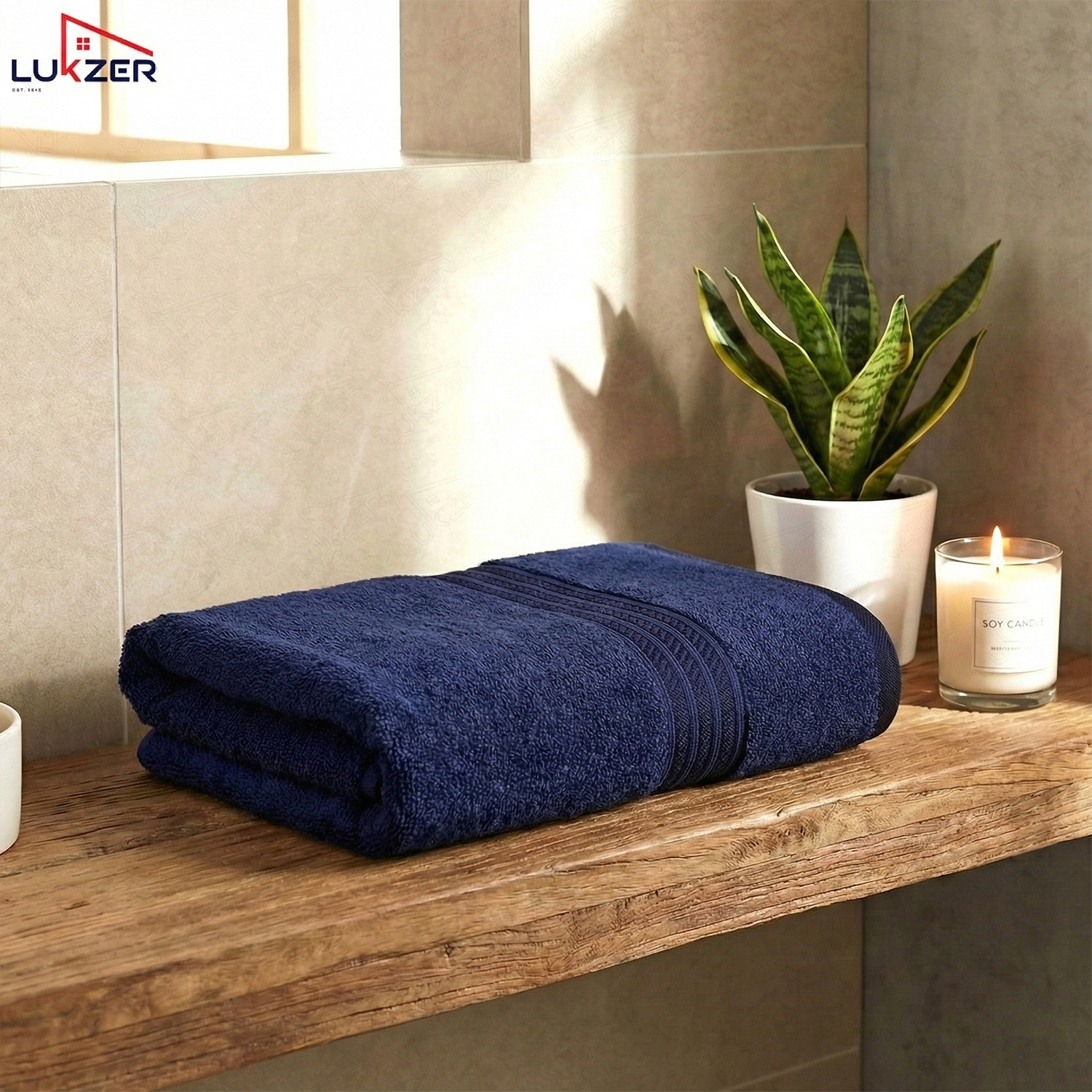 Image of LUKZER Cotton 400 GSM Bath Towel