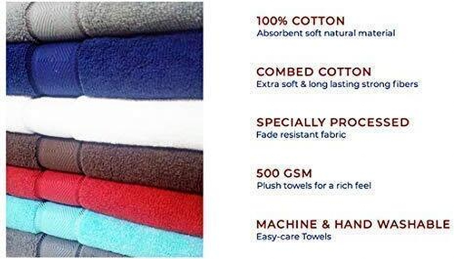 Image of GVB Aloe Vera, Bamboo, Banana Fiber, Cotton, Microfiber, Polycotton, Terry Cotton 400 GSM Bath Towel