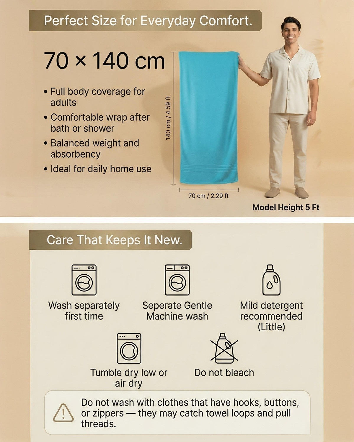 Image of PUVOLO Bamboo, Cotton 550 GSM Bath Towel
