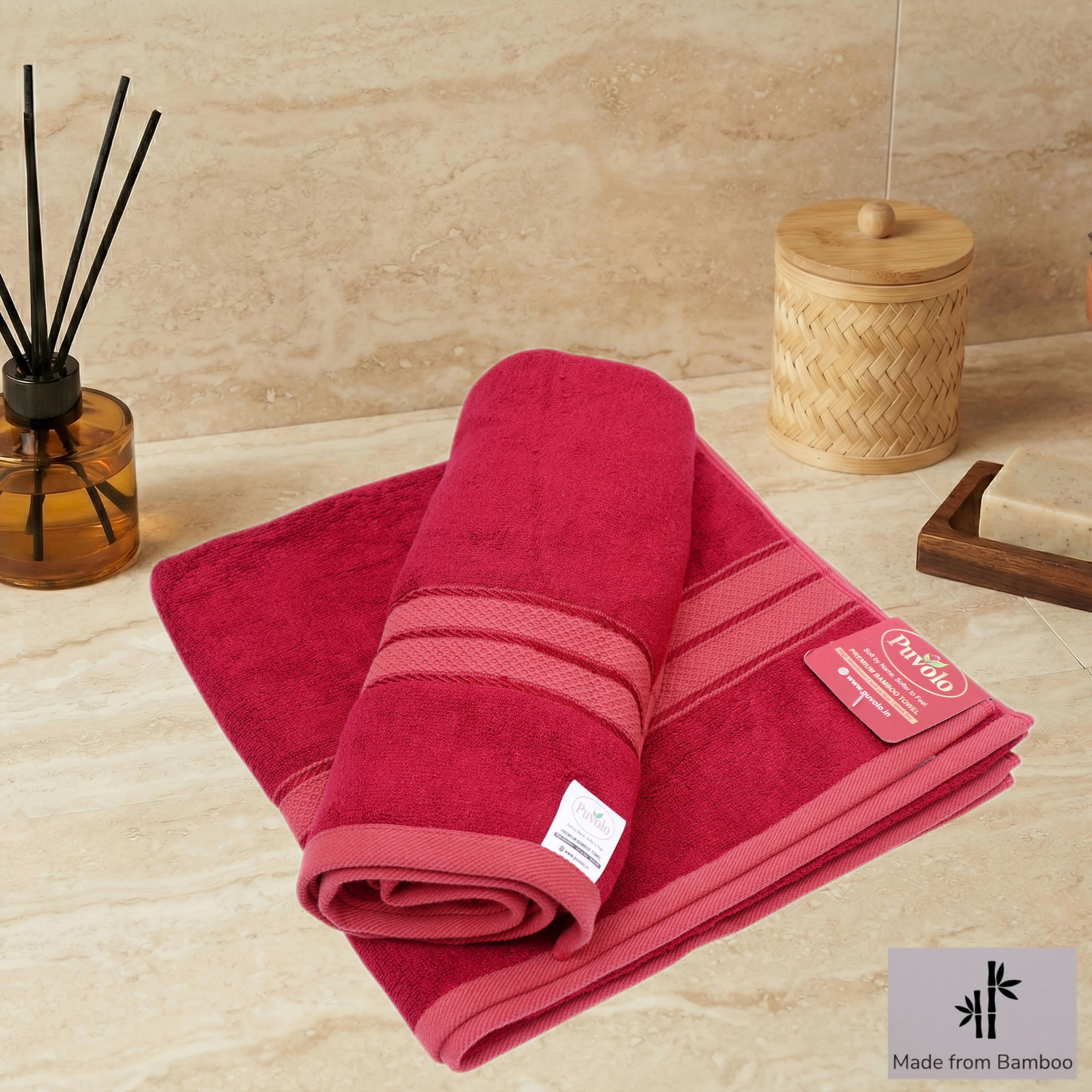 Image of PUVOLO Bamboo, Cotton 550 GSM Bath Towel