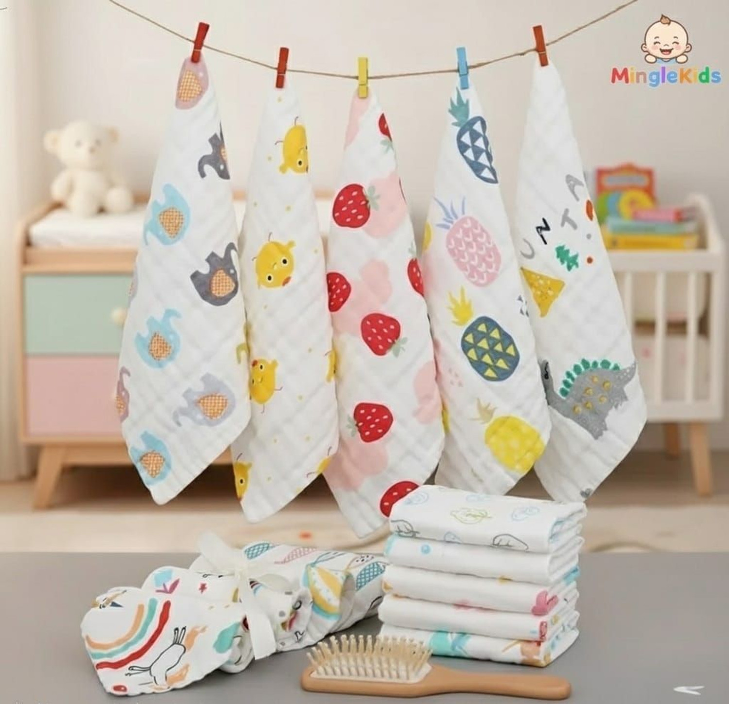 Image of minglekids Cotton 500 GSM Bath, Face, Hand Towel