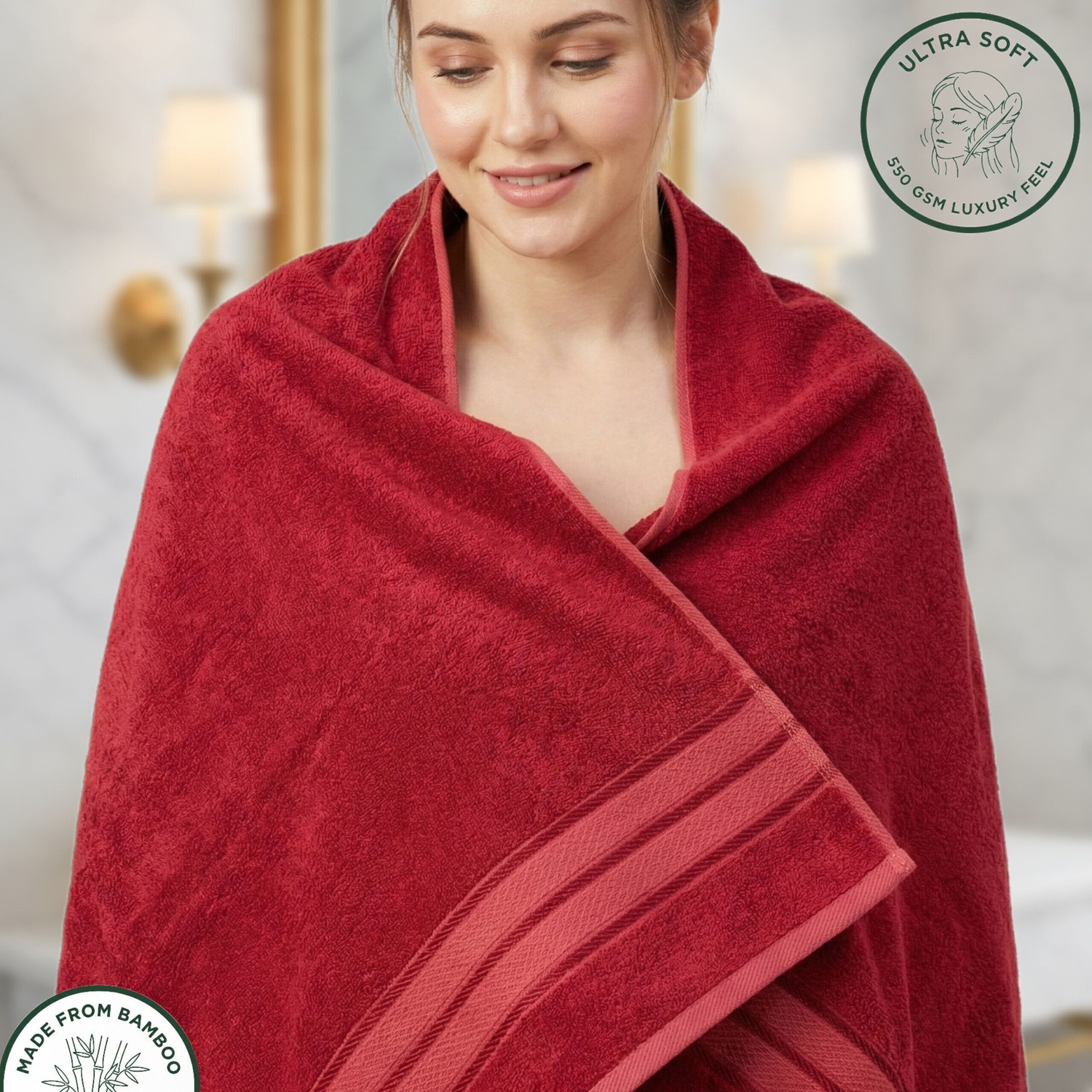 Image of PUVOLO Bamboo, Cotton 550 GSM Bath Towel