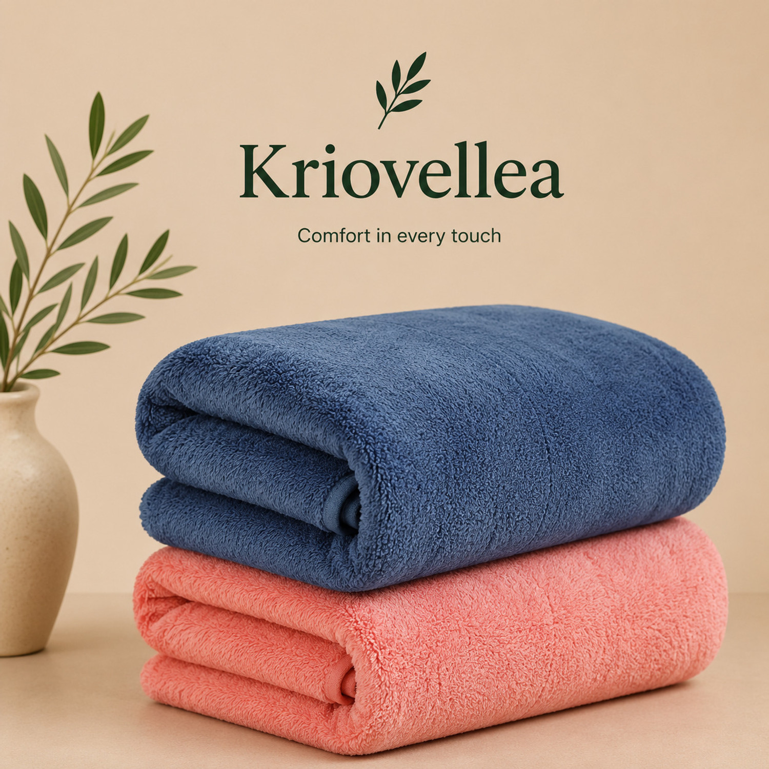 Image of KRIOVELLEA Microfiber 500 GSM Bath, Sport, Beach Towel