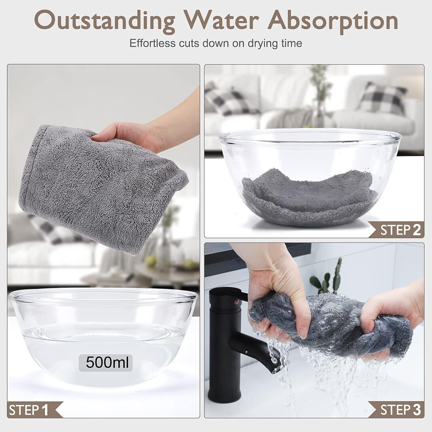 Image of Fezora Microfiber 500 GSM Hair Towel