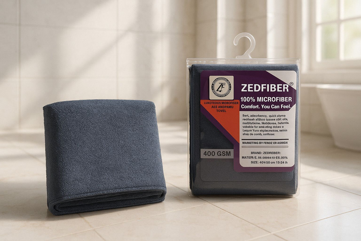 Image of ZEDFIBER Microfiber 400 GSM Face, Hair, Hand, Sport Towel