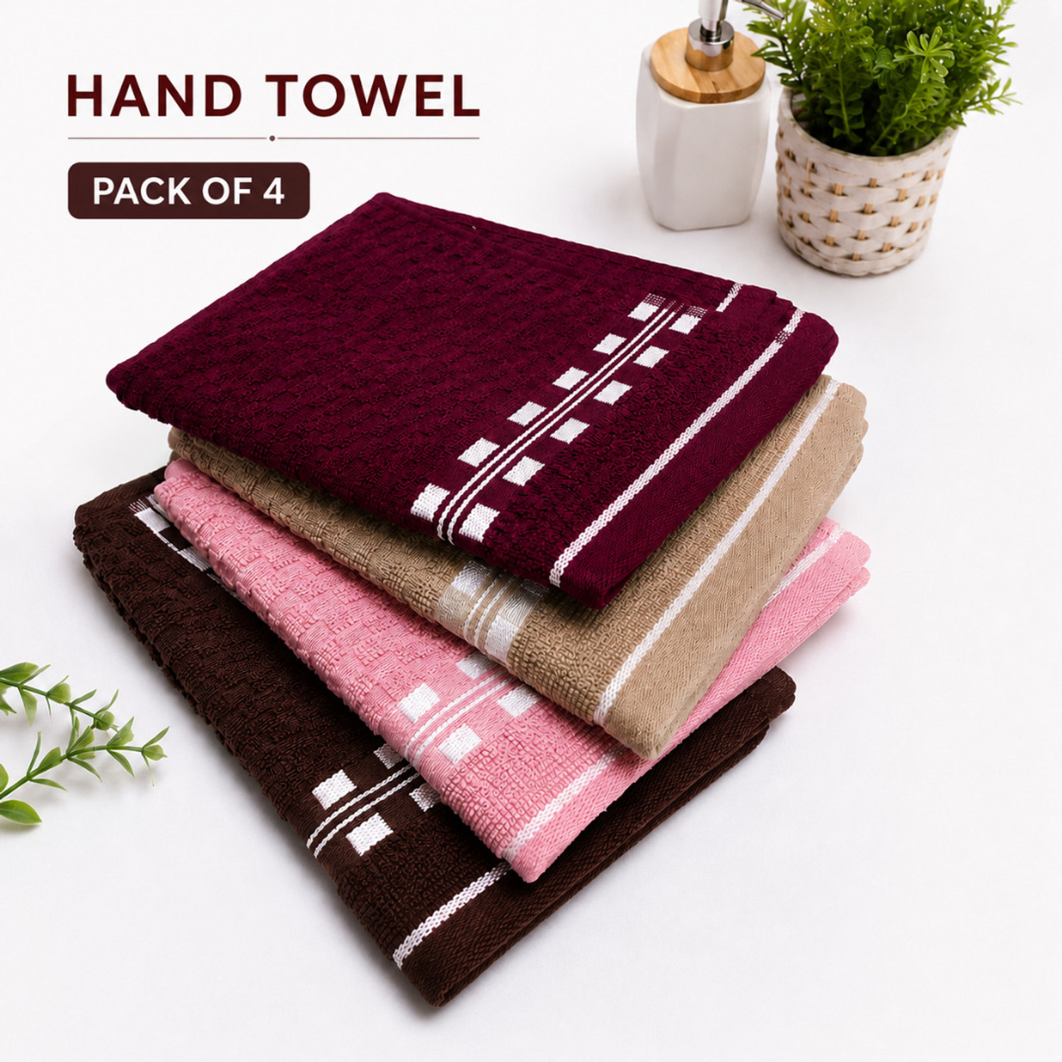 Image of ASIAR Cotton 500 GSM Beach, Face, Hair, Hand, Sport Towel (Pack of 4)