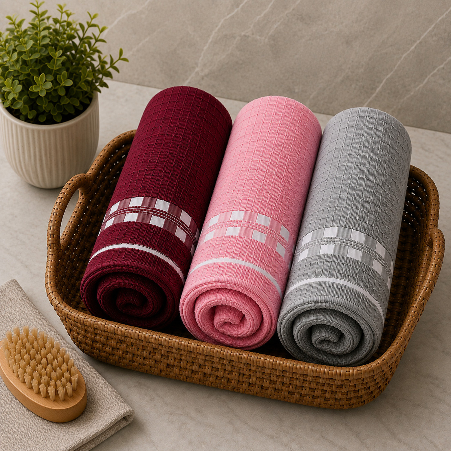 Image of TURBOMAX Cotton 490 GSM Face, Hand Towel (Pack of 3)
