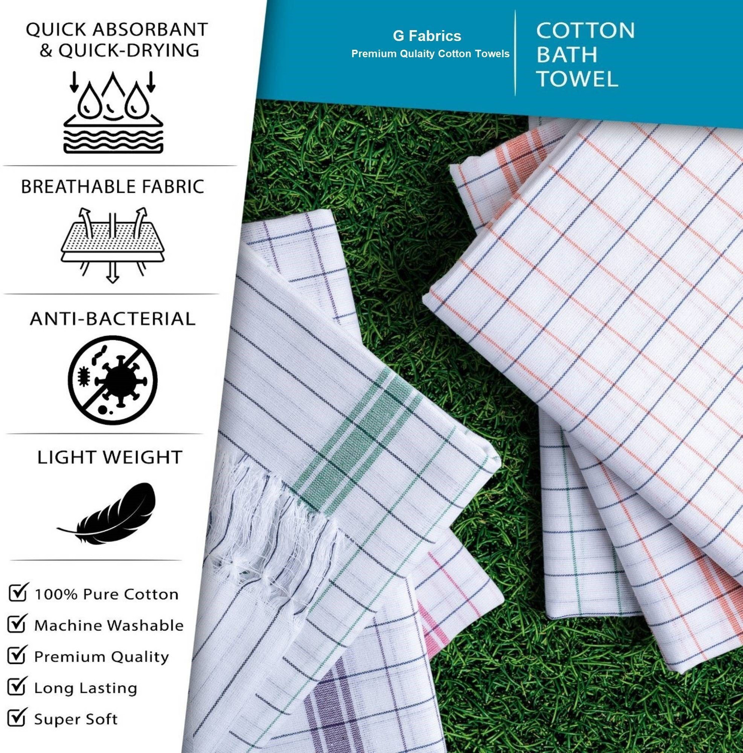 Image of G Fabrics Cotton 500 GSM Bath Gamcha Set