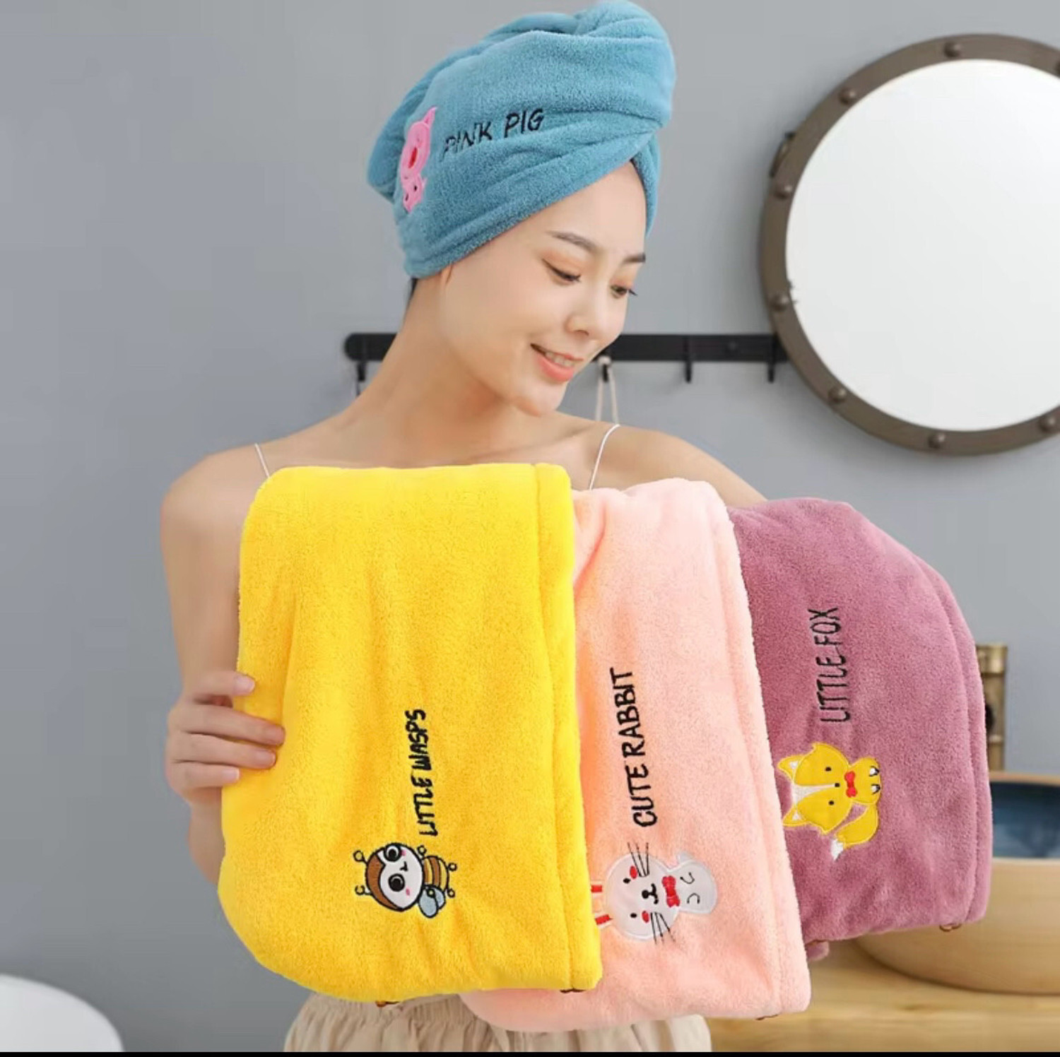 Image of AKDC Microfiber, Cotton 400 GSM Hair, Beach, Sport, Bath Towel