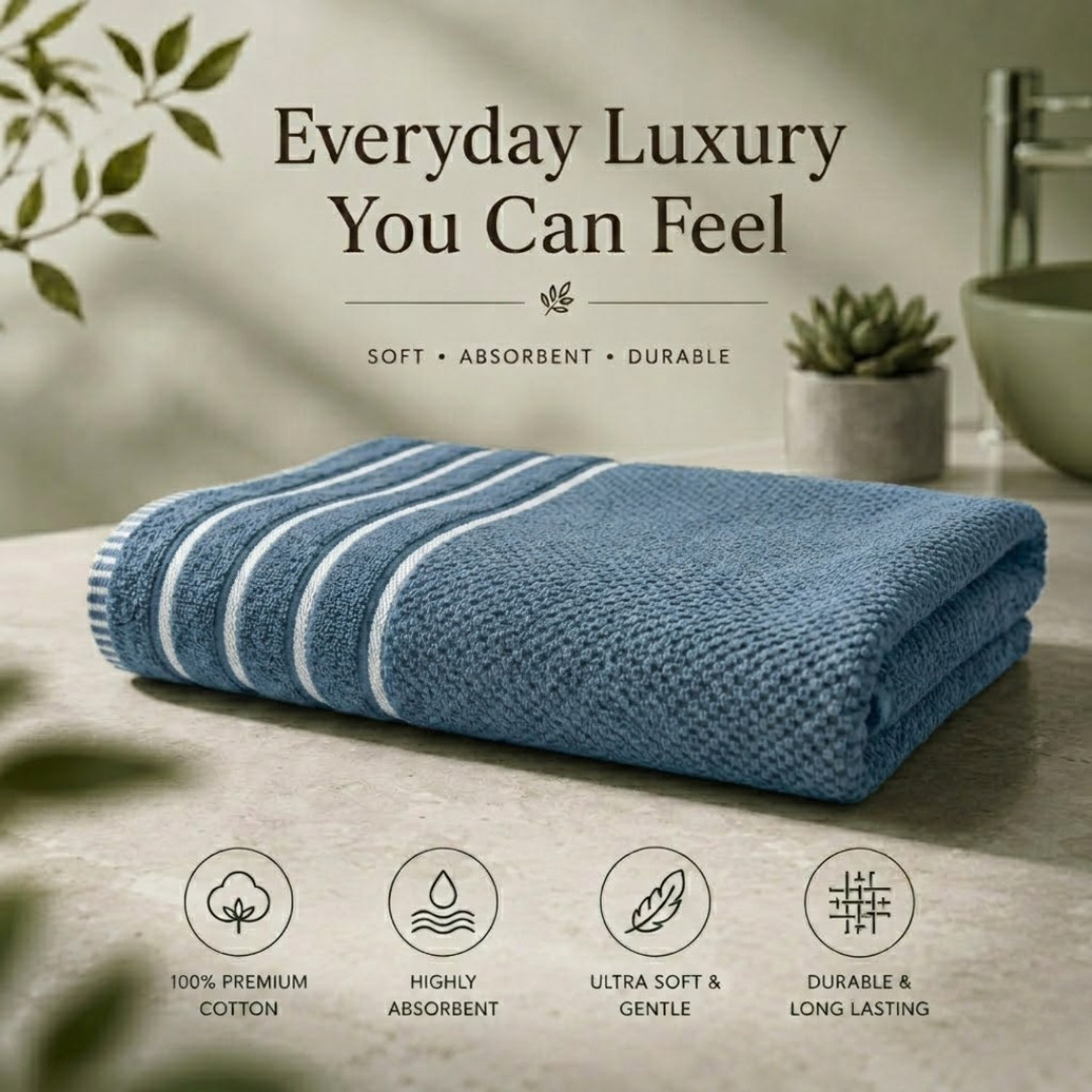 Image of TURBOMAX Cotton 490 GSM Bath Towel