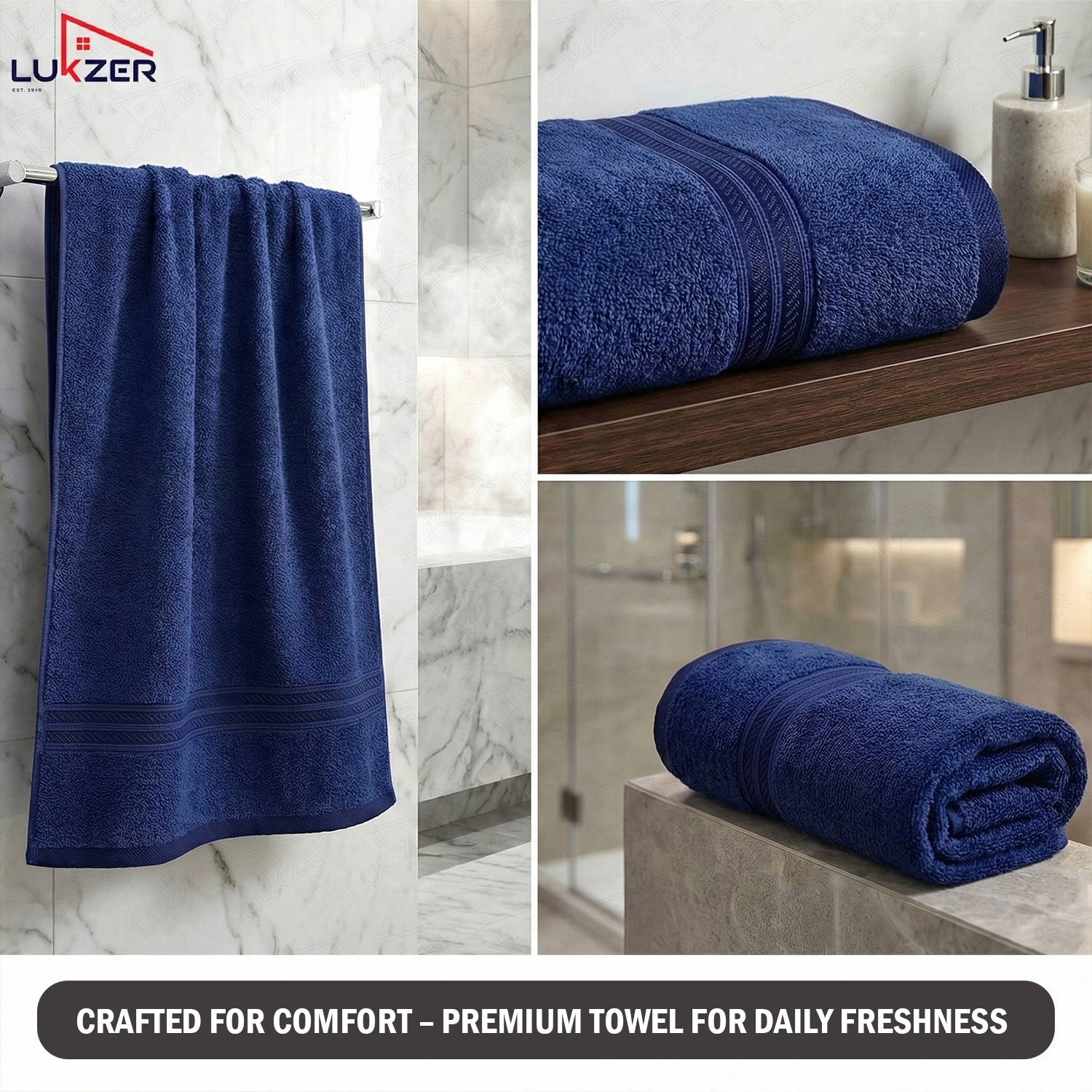 Image of LUKZER Cotton 400 GSM Bath Towel