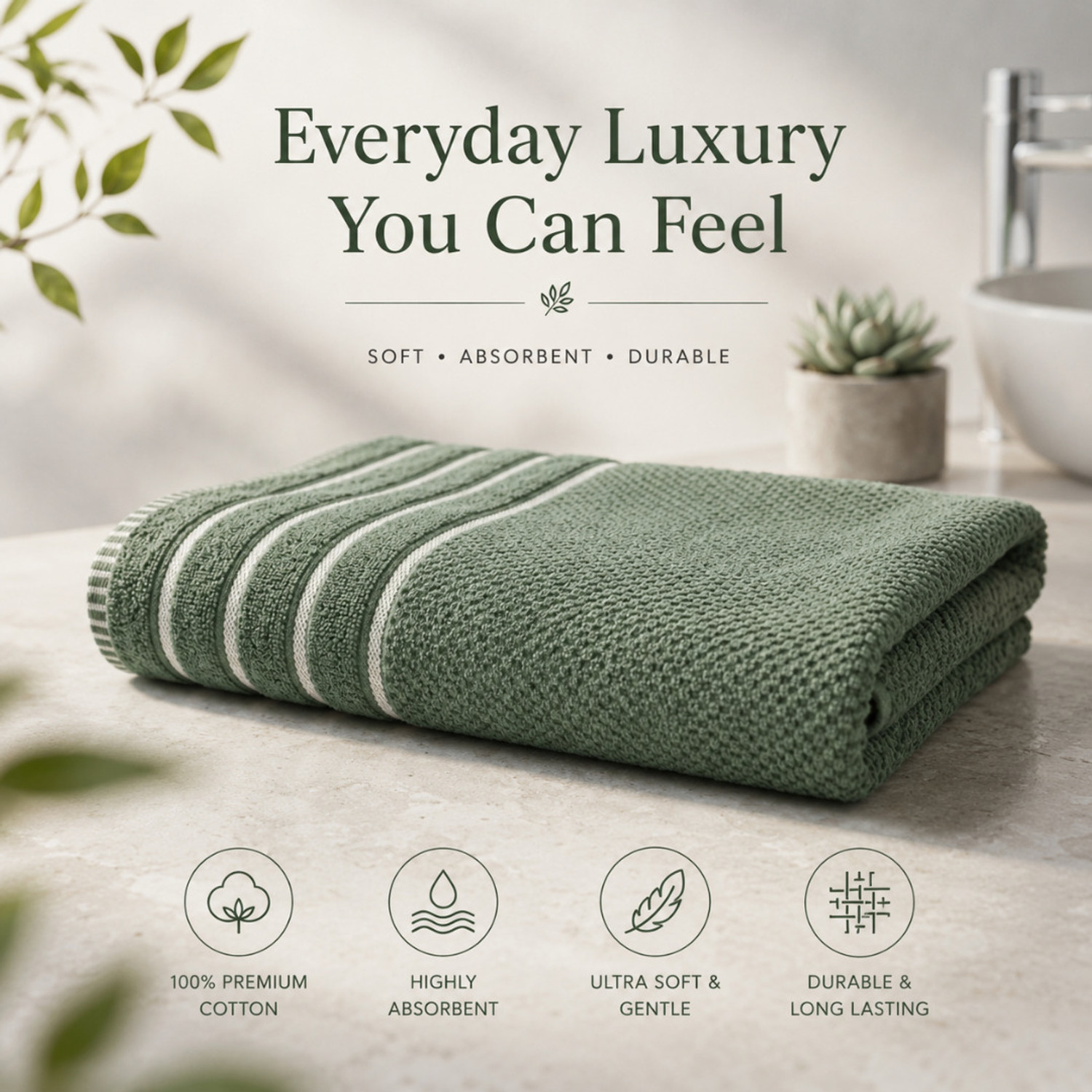 Image of TURBOMAX Cotton 490 GSM Bath Towel