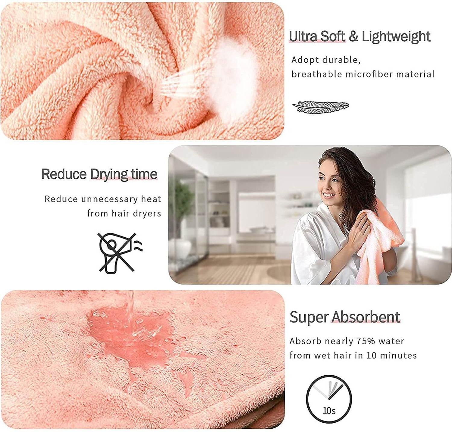 Image of ARINJAY Microfiber 500 GSM Hair Towel