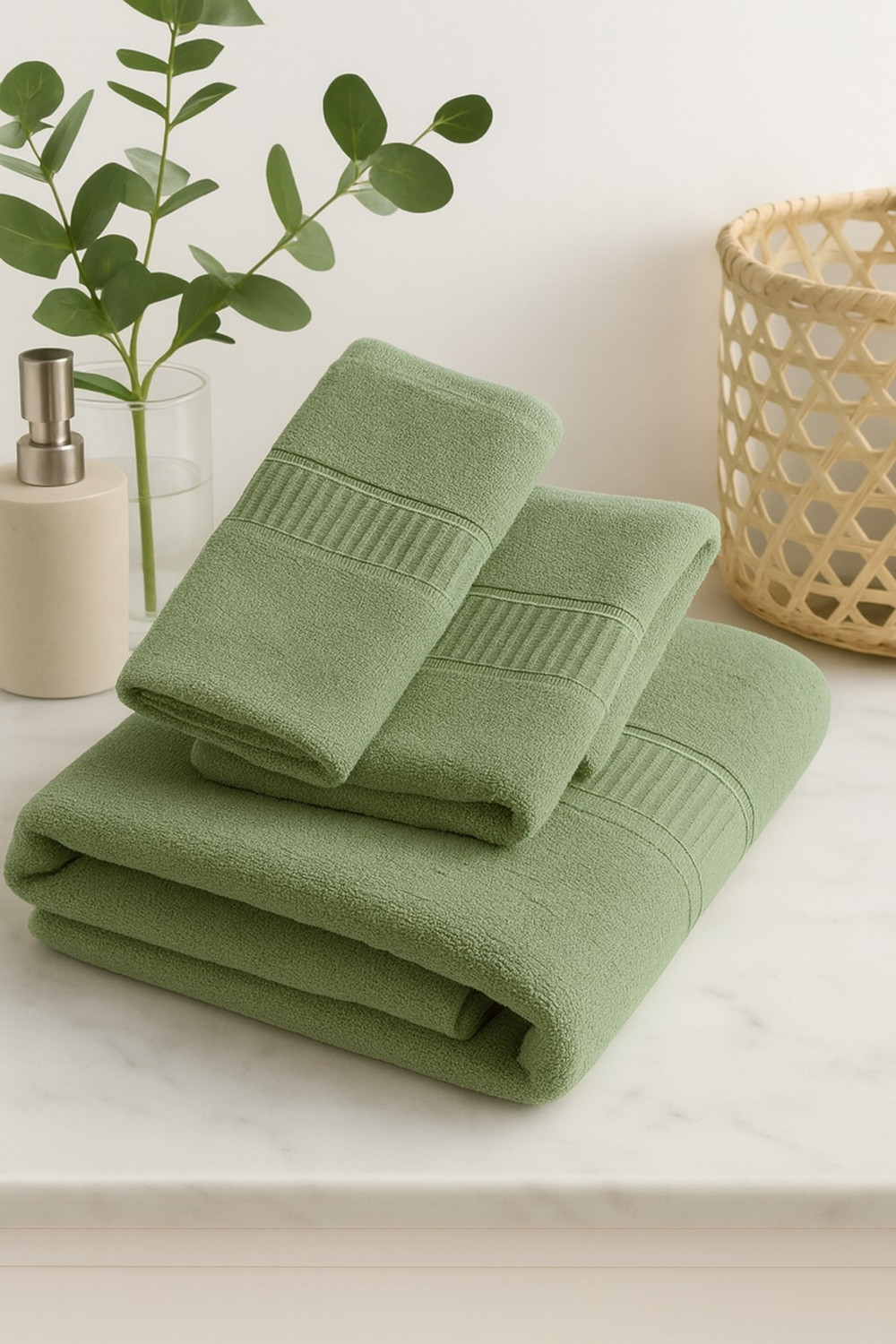 Image of Dollar Bamboo 600 GSM Bath, Face, Hand Towel Set